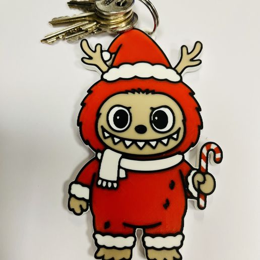 🎄 Christmas Labubu Keychain・ 3MF File for 3D printing・Cults