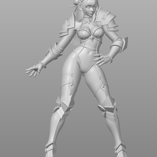 Beautiful Valkyrie Waifu — Amazon Bikini Armor — Hand on hip 3D model