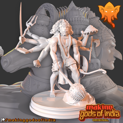 Hanu-SQ-Final.png STL file Five Faced Divine Monkey - Hanuman・Model to download and 3D print