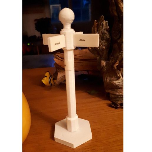 Poteau décoratifs avec noms ou lieux - 3D model önizlemesi