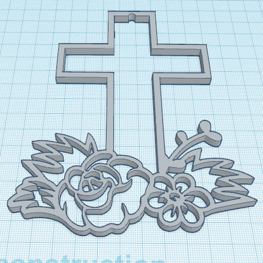 1.png Free STL file Flowered Cross 2・3D print model to download, oasisk