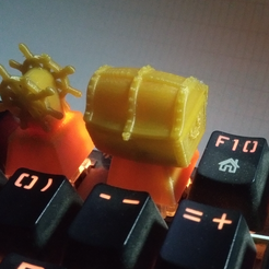 1.png STL file Mechanical Keyboard Keycap of TreasureChest・Template to download and 3D print