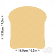 bread_slice~7in-cm-inch-cookie.png Bread Slice Cookie Cutter 7in / 17.8cm