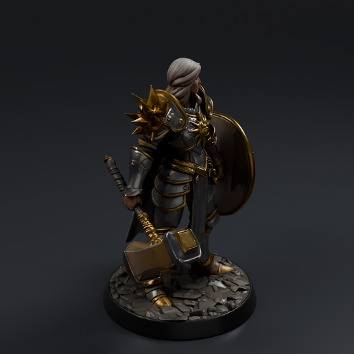 Sun Paladin 3D printable STL miniature