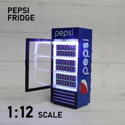 il_794xN.5512816082_i9xv.jpg 1:12 Scale/ Miniature PEPSI Fridge/ With Lights/ Handmade/ Diorama Accessories / Action Figure/ Dollhouse/ Grime City