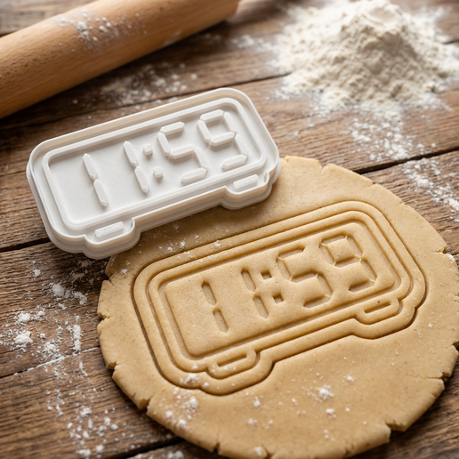 🕰️ 1159 Digital Clock New Year’s Eve Cookie Cutter・ STL File for 3D ...