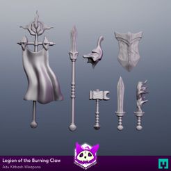 Kitbash-Weapons.jpg 3D file Legion of the Burning Claw | Aitu Kitbash Weapon Pack・3D print design to download