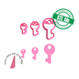 7772580_A_1.png Key, 3 Sizes, Digital STL File For 3D Printing, Polymer Clay Cutter, Earrings, Cookie, sharp, strong edge