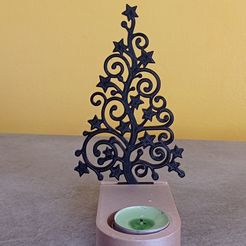 IMG_20221119_144601.jpg STL file TEA CANDLE LIGHT HOLDER WITH CHRISTMAS TREE SHADOW SILHOUETTE・3D printable model to download, thedizze
