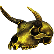 model.png Gold Horned animal skull no.2