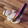 composición-final-render-3.jpg STL file MINI PUFT MARSHMALLOW - CELL PHONE HOLDER・3D printer design to download