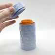 pill_bottle_holder_pic5_square.jpg STL file Pill Bottle Holder Modern Cylindrical Decorative Container・3D printable model to download