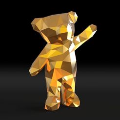 untitled.13.jpg 3D-Datei Low poly bear・Modell zum Herunterladen und 3D-Drucken