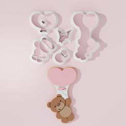 Arkoudaki-me-Mpaloni.jpg Bear with Balloon #1 Valentine Cookie Cutter