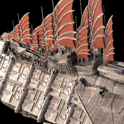 untitled.1301.png OBJ file Hutt Desert Sail Barge carrier 4・Template to download and 3D print
