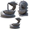 Serpent-Fountain-Samples-Mystic-Pigeon-Gaming-1.jpg Sea Serpent Water Fountains and Statues Fantasy Tabletop Miniatures
