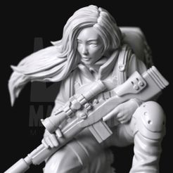 ss01a-face-01.jpg Strife Series 01a - Cute Post-Apocalyptic Stalker Girl with Sniper Rifle