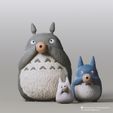 Totoro Family_2.jpg Free STL file Totoro Family(My Neighbor Totoro)・3D printing model to download