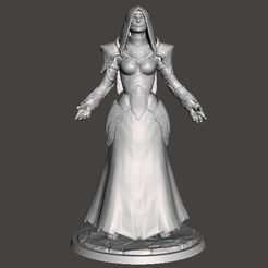 moontemplefemale1.jpg STL file MOON TEMPLE FEMALE MAGE PRIESTESS MINIATURE MODEL FOR FANTASY GAMES DnD・3D printing model to download, 3DScanWorld