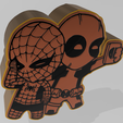 spiderman_deadpool_selfie.png Spiderman and Deadpool cartoon Light box (fan art) (Pocket size)