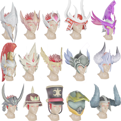 00.png 15 STYLIZED HELMET MODELS PACK 1 - Low Poly