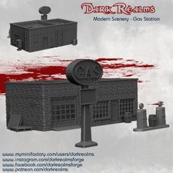 GasStationRelease.jpg Archivo 3D Paisaje moderno - Gasolinera・Modelo para descargar y imprimir en 3D