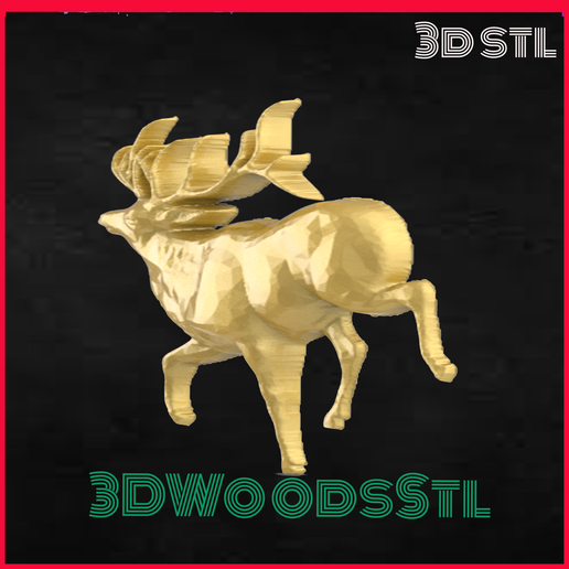 21.png Elk 3D stl model set, wall decor, CNC Router Engraver, Artcam, Aspire, CNC files