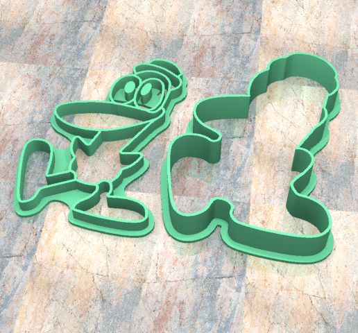 Cookie Stamp/Cutter. Cortante/Cutter cookie dough. Pocoyo Duck - 3D model önizlemesi