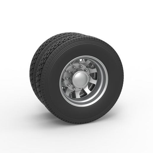 Rear custom wheel of semi truck Version 18 (1:25 Scale)