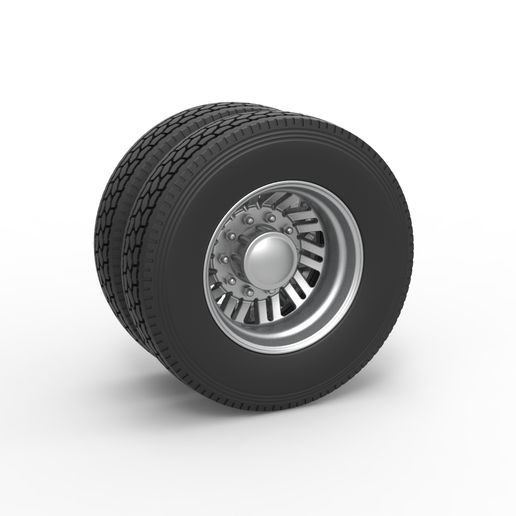 Rear custom wheel of semi truck Version 11 (1:25 Scale)