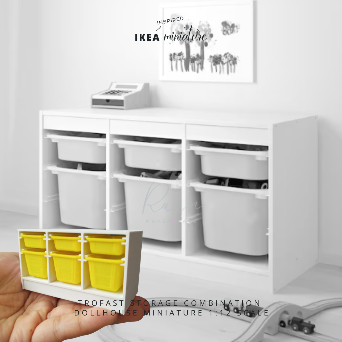 spiREP y e ty oo“ A IKEA ? INIATURE STL file Miniature IKEA-INSPIRED TROFAST Storage Box for 1:12 Dollhouse・3D printing template to download, RAIN