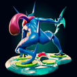 Greninja-sfw-2.png Modelo de impressão 3D do Pokémon Greninja com curvas