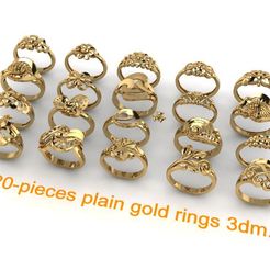 main-1.jpg STL file 20-pieces ladies ring 3dm・3D printable model to download