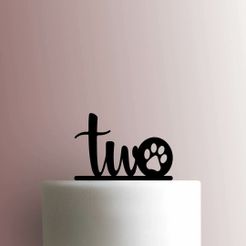 JB_Paw-Two-225-B221-Cake-Topper.jpg Fichier STL TOPPER TWO PAW PRINT・Idée pour impression 3D à télécharger