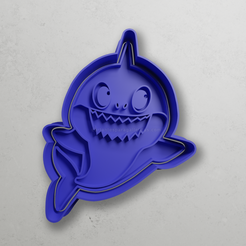 push-diseño.png Descargar archivo STL Papa tiburón de baby shark • Modelo para la impresión en 3D, escuderolu