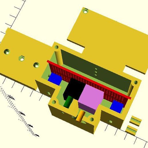 Download free SCAD file DIN Rail Box for DIY electronic projects