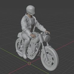 Moto4.jpg STL file Motorcyclist 4 riding motorcycle・Template to download and 3D print