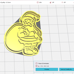 Screenshot_5.png STL file Santa claus cookie cutter mold・Model to download and 3D print