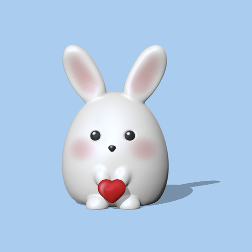 Valentine Heart Bunny - 3D model önizlemesi
