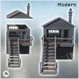 2.jpg Modern building with access staircase to the first floor and cut stone walls (48) - Modern WW2 WW1 World War Diaroma Wargaming RPG Mini Hobby