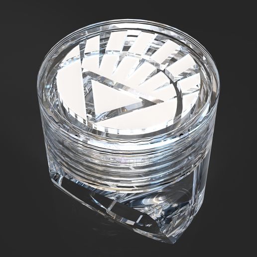 White Lantern Ring with LED light 3D model