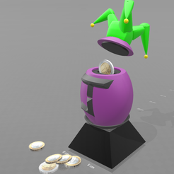 1.png STL-Datei Piggy bank "joker egg" kostenlos herunterladen • 3D-druckbares Modell, psl