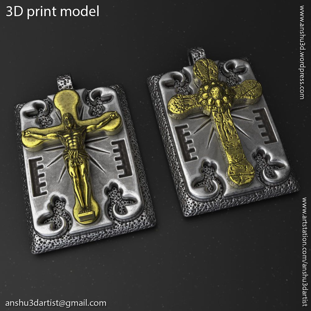 Jesus_cross_vol2_Pendant_K1.jpg 3D file Jesus cross vol2 Pendant Jewelry・3D printer model to download, AS_3d_art