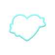 1.png Heart Banner Cookie Cutters | Standard & Imprint Cutters Included | STL Files