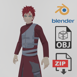 Portada.png Gaara du désert Textured Rigged