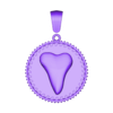 Notched-pattern-shark-tooth-coin-pendant.STL 带保释金的鲨鱼齿凹槽图案硬币 3D 打印模型