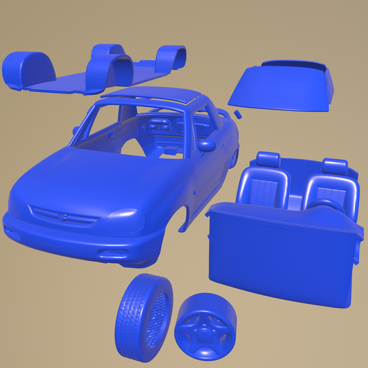 🚗 Suzuki X-90 1996 PRINTABLE CAR IN SEPARATE PARTS・ STL File for