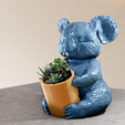 koala-with-basket-planter-pot.png Koala bear with basket planter pot flower vase stl 3d print file