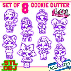 LOL-01.jpg OBJ-Datei File STL - Set of 8 LOL SURPRISE - Cookie cutters - herunterladen • Modell für 3D-Drucker, ECCOFATTO