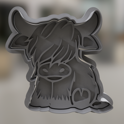 Highland-Cow2.png Highland Cow Cookie Cutter and Stamp - Rustic Baking Elegance